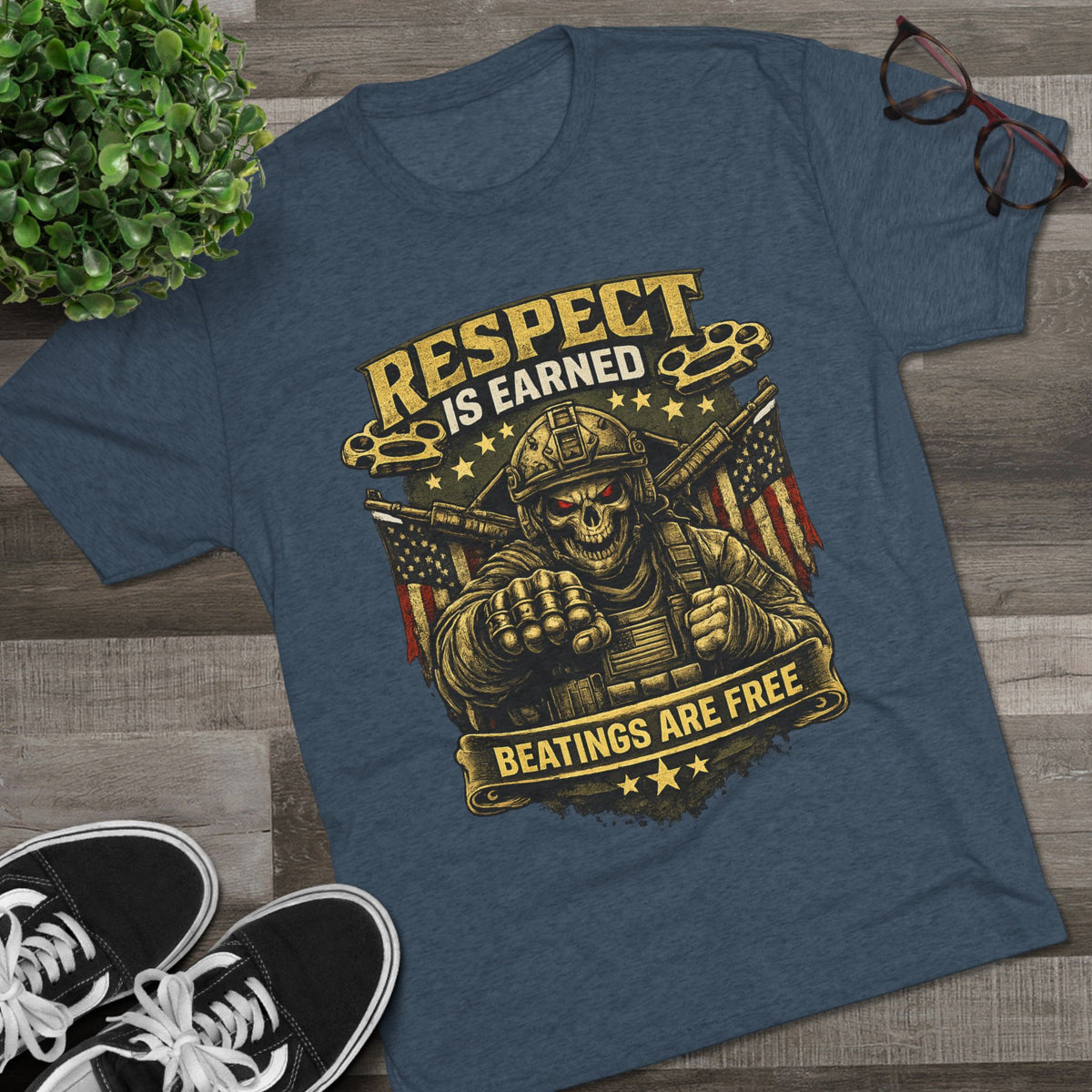 Respect Is Earned Military Skull T-Shirt