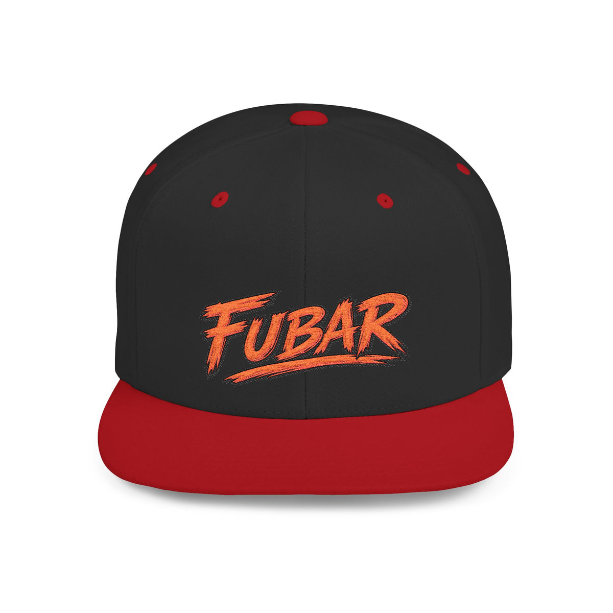 Snapback Hat — Retro 'FUBAR' Graphic Flat Bill Cap