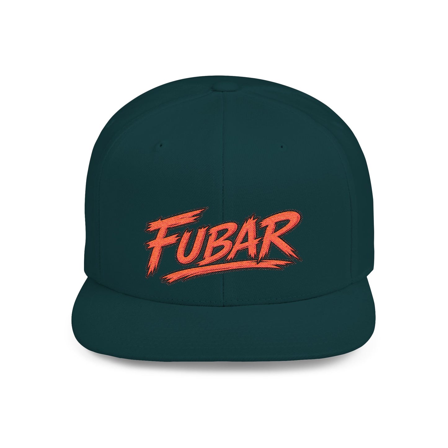FUBAR Retro Script Flat Bill Snapback Hat