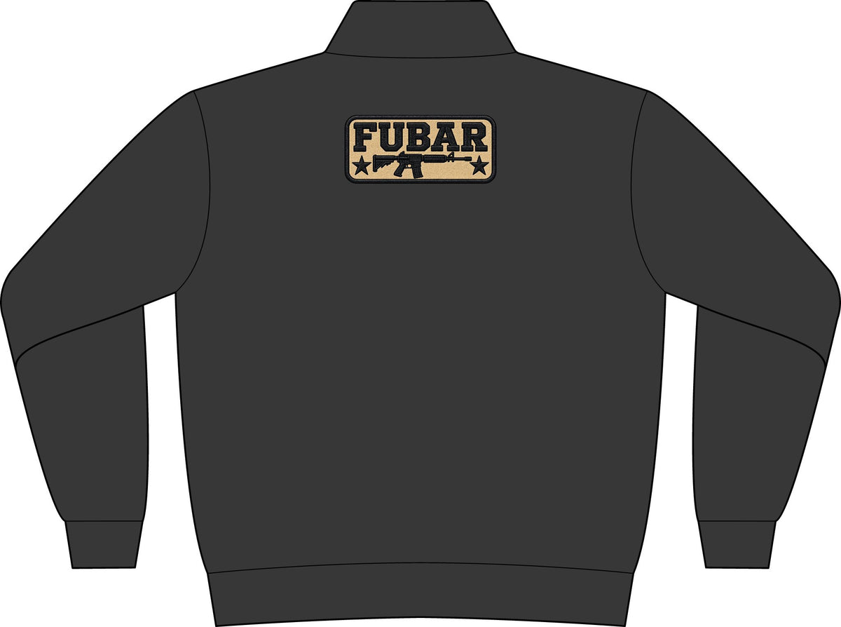 Quarter-Zip Fleece Sweatshirt — Minimal 'FUBAR' Chest Logo