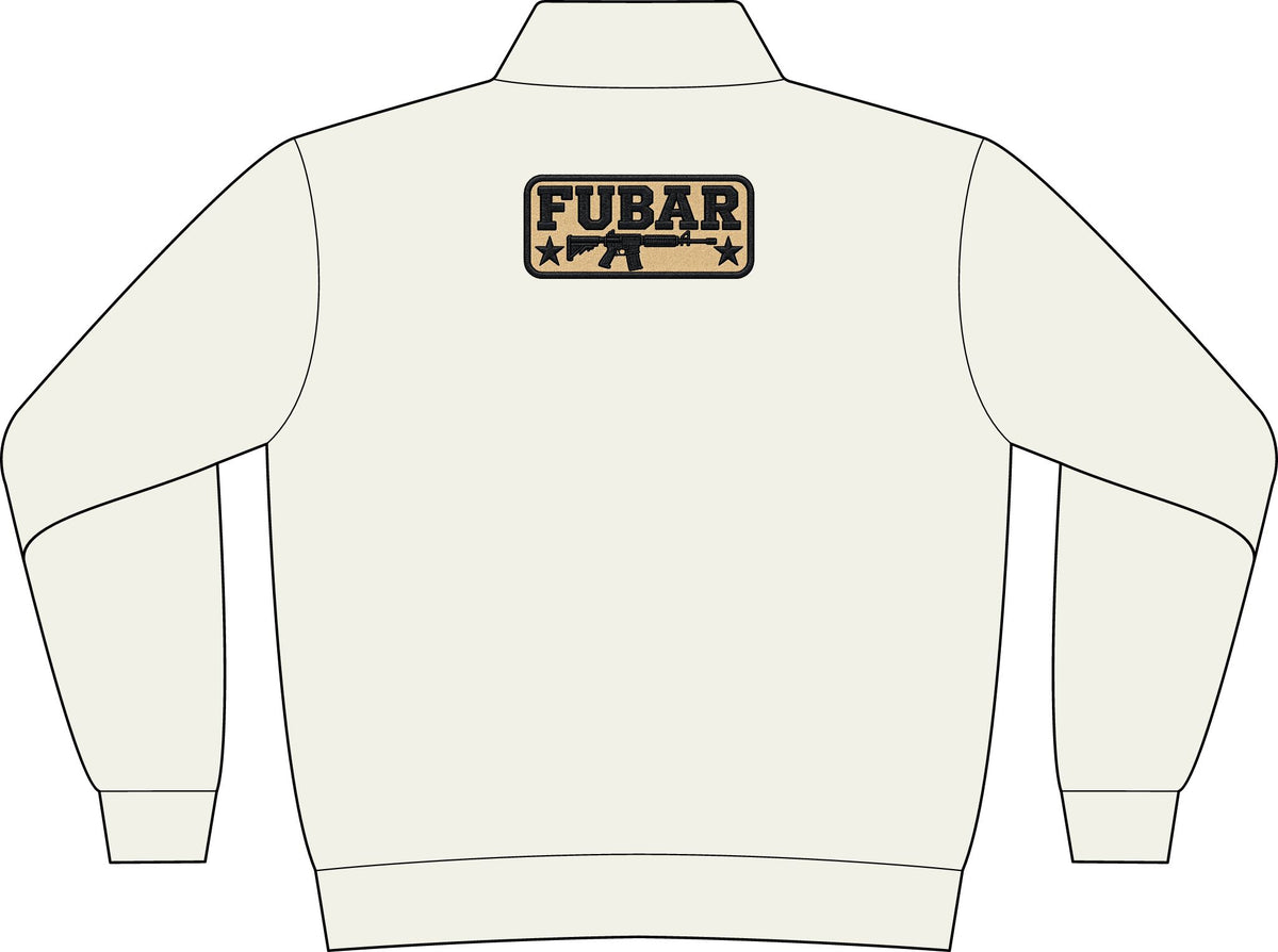 Quarter-Zip Fleece Sweatshirt — Minimal 'FUBAR' Chest Logo