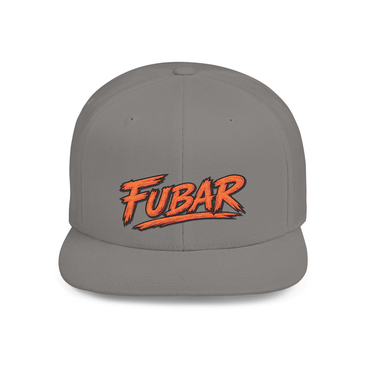 Snapback Hat — Retro 'FUBAR' Graphic Flat Bill Cap