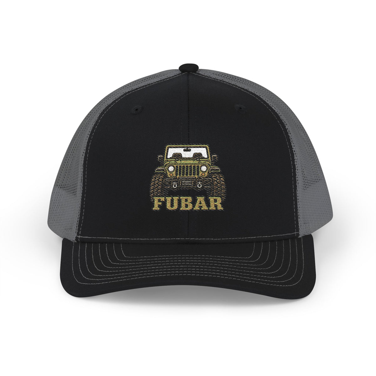 Richardson FUBAR Camo Jeep Trucker Cap — (Embroidered)