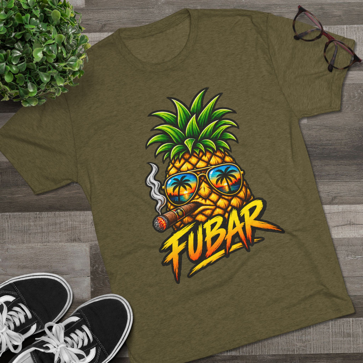 FUBAR Pineapple T-Shirt — Tropical Sunglasses Graphic Tee
