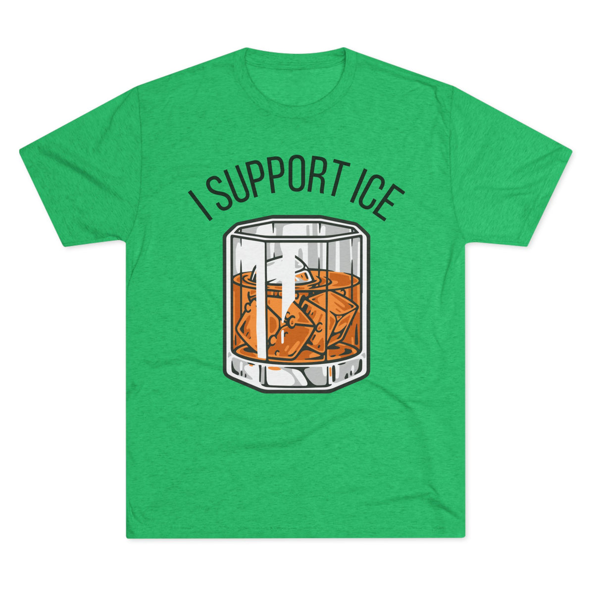 Support Ice Whiskey T-Shirt — I.C.E. Bar Glass Cocktail Tee