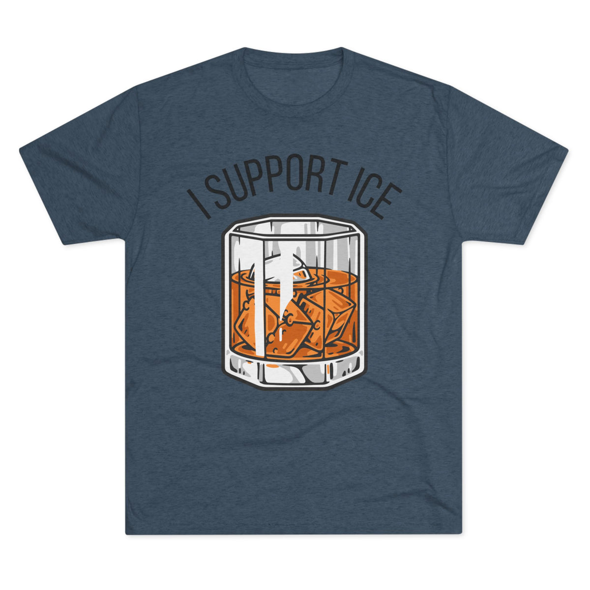 Support Ice Whiskey T-Shirt — I.C.E. Bar Glass Cocktail Tee