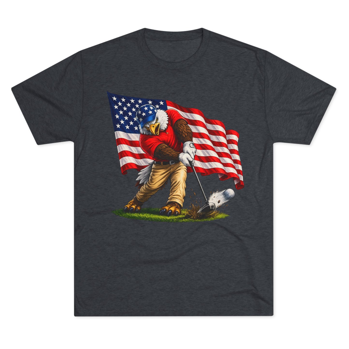 Eagle Swinging with American Flag