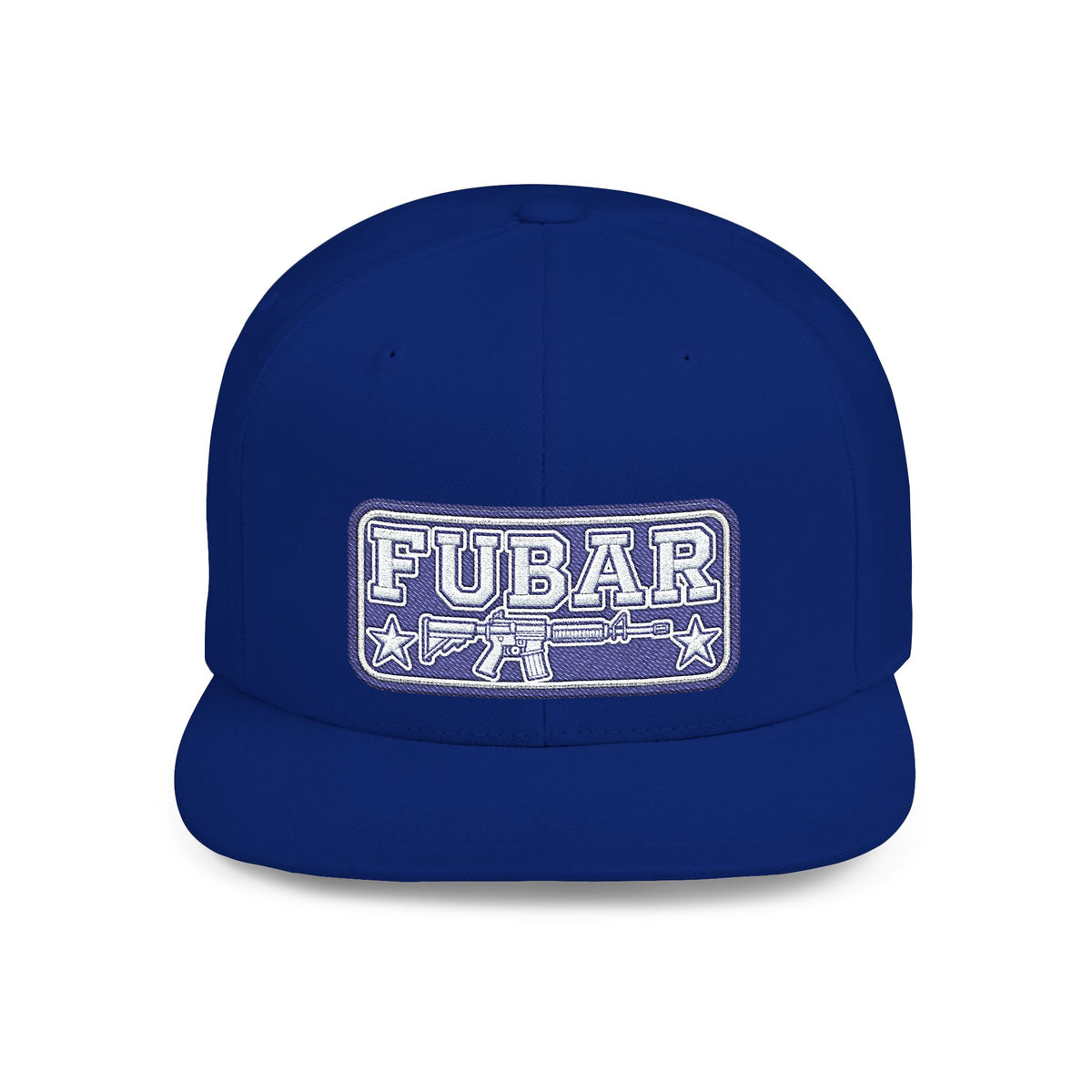 FUBAR Flat Bill Snapback Hat — Retro Embroidered Logo Cap
