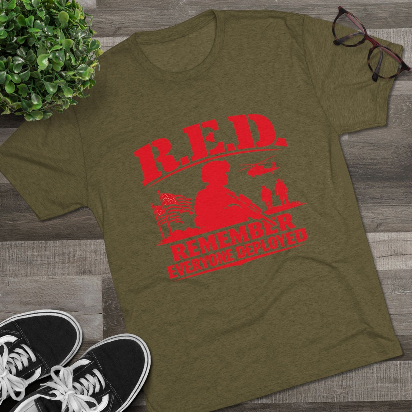 Remember Everyone Deployed (R.E.D.) Military Tribute (T-Shirt)