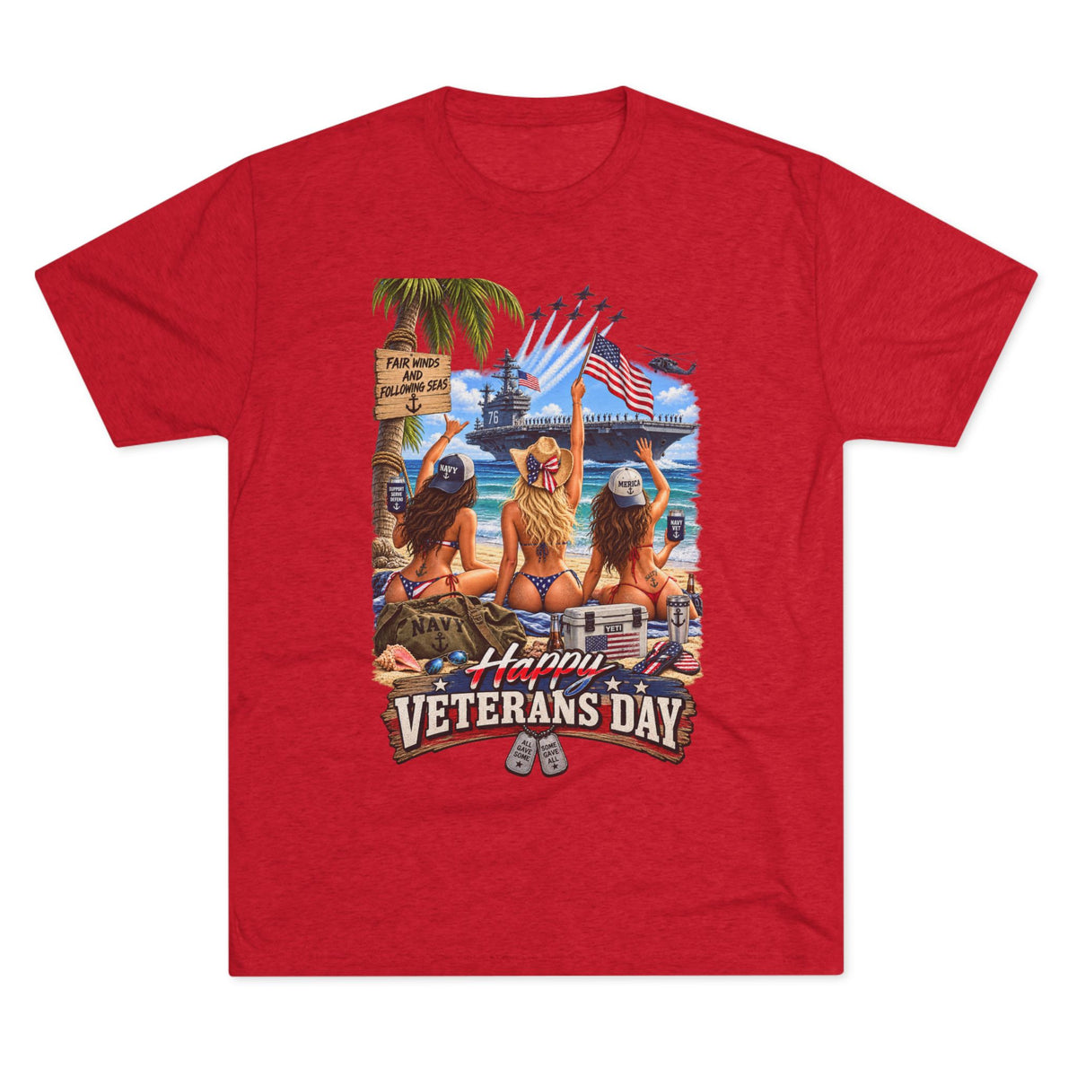Veterans Day Beach Party T-Shirt (Ship)