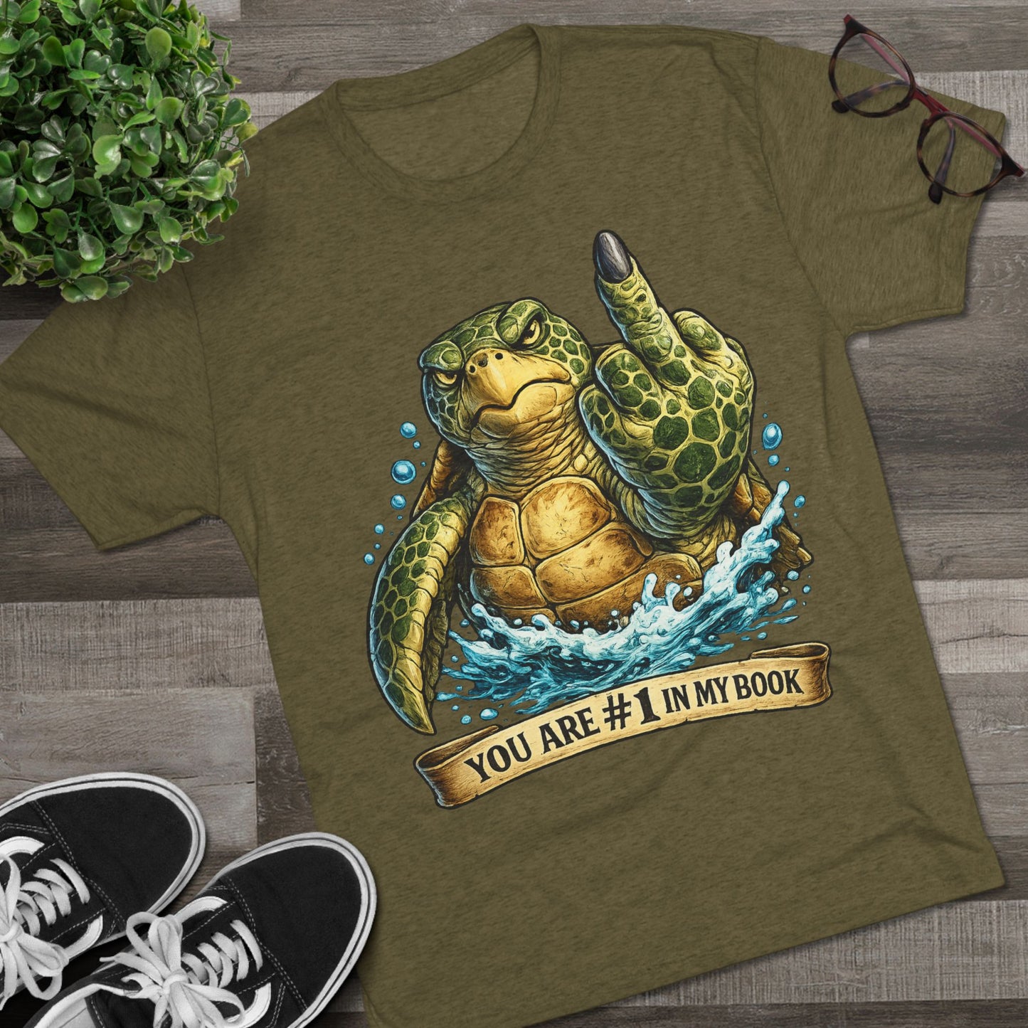 Sea Turtle Middle Finger Graphic Tee — "You Are #1 in My Book"