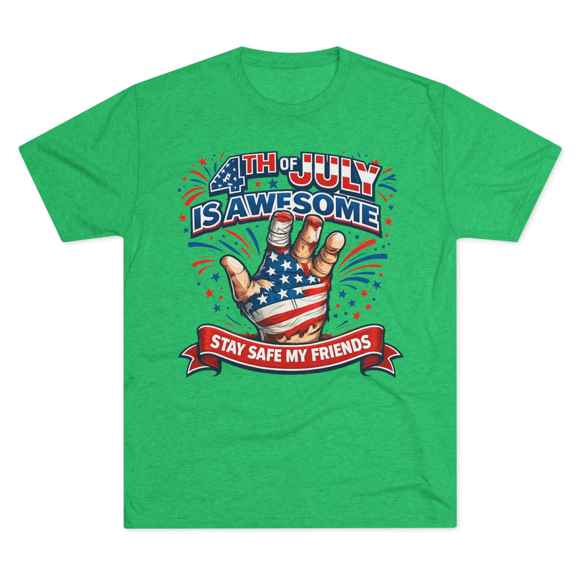 "4th of July Is Awesome" Patriotic Fireworks Shirt (Back: FUBAR)