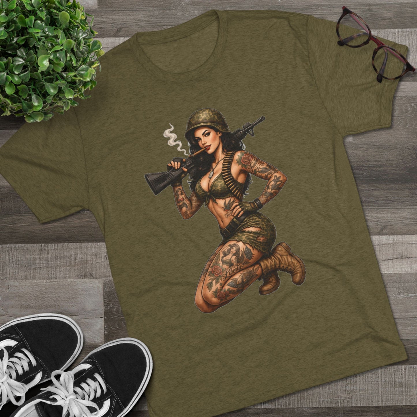 Vintage Pin-Up Soldier & 'FUBAR' Grenade Design