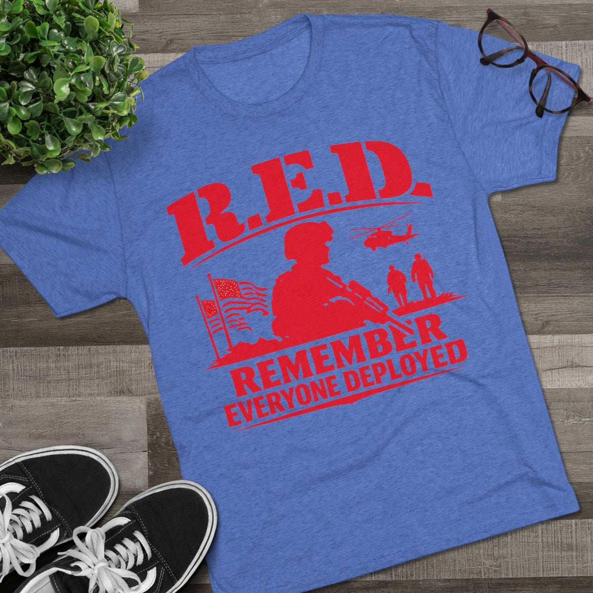 Remember Everyone Deployed (R.E.D.) Military Tribute T-Shirt