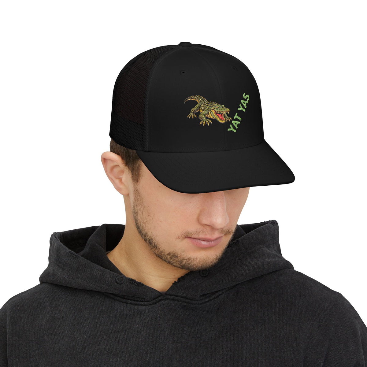 Richardson Trucker Cap — Embroidered Gator 'YAT YAS' Snapback