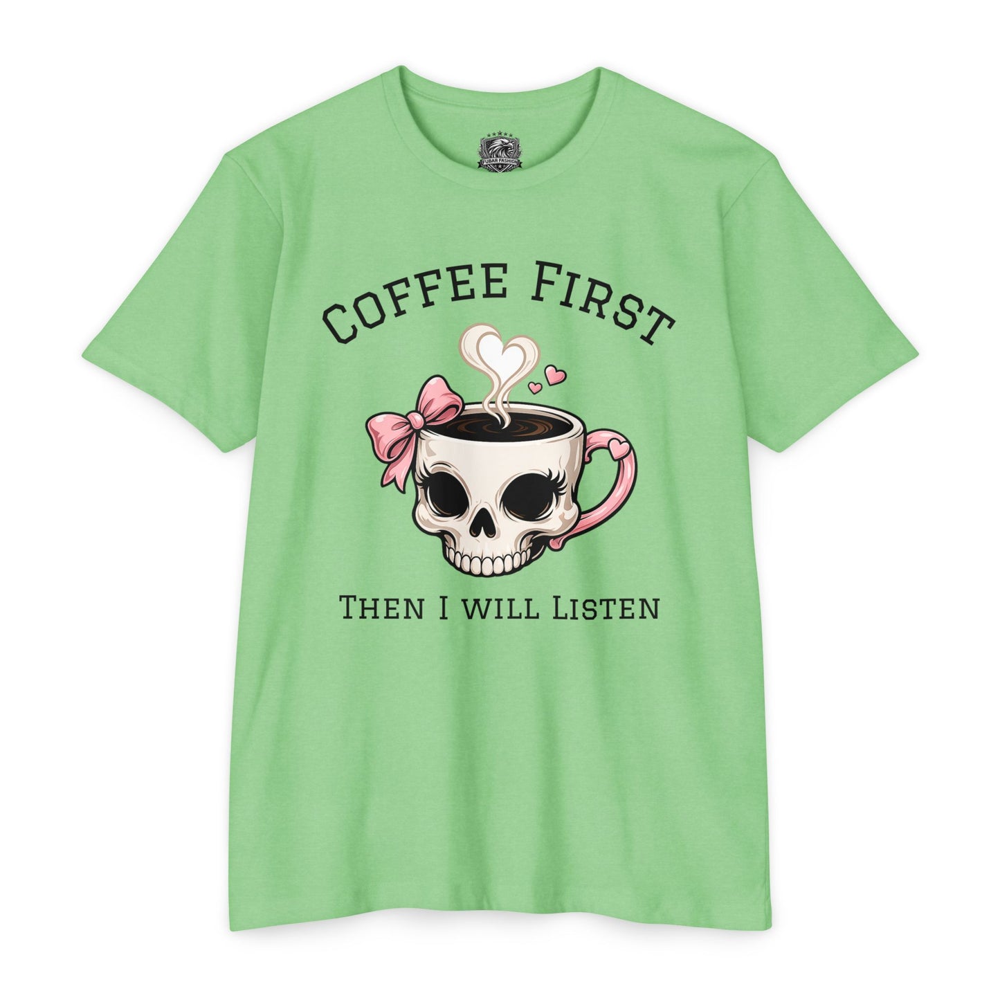 Women's Coffee First Skull Tee (t-shirt)