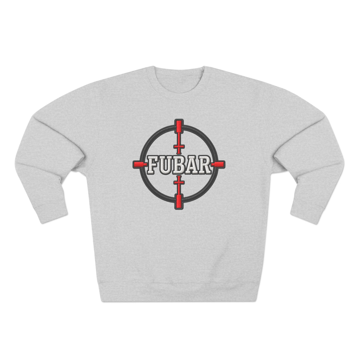 FUBAR Graphic Crewneck Sweatshirt — Tactical Skull & Crosshair Design
