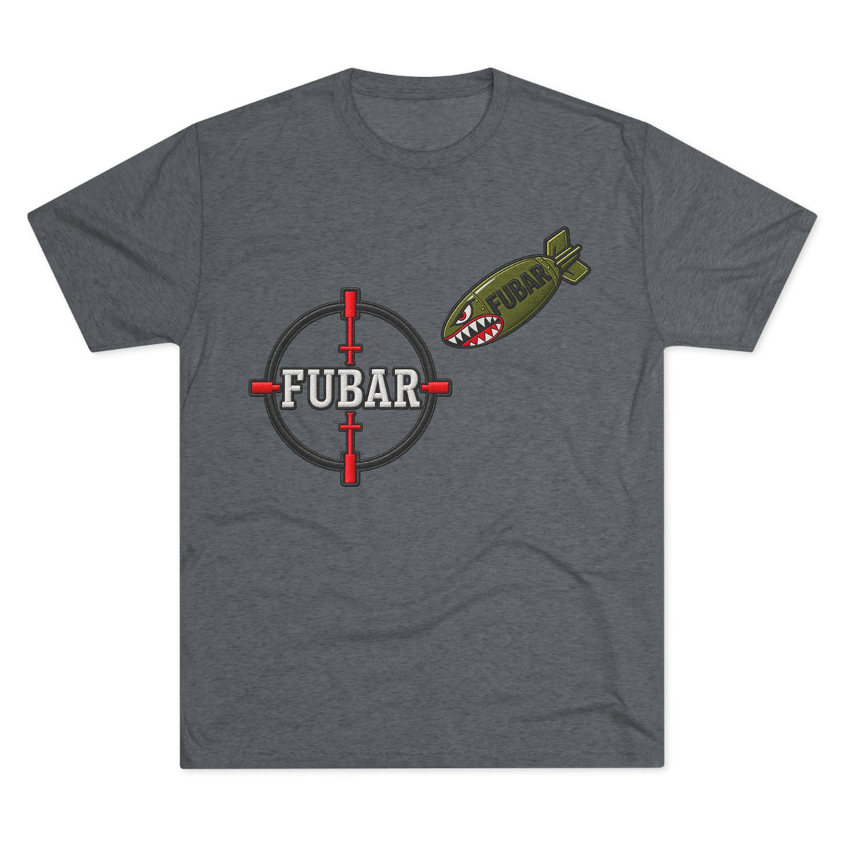 Military Inspired Bomb & Star Emblem T-Shirt