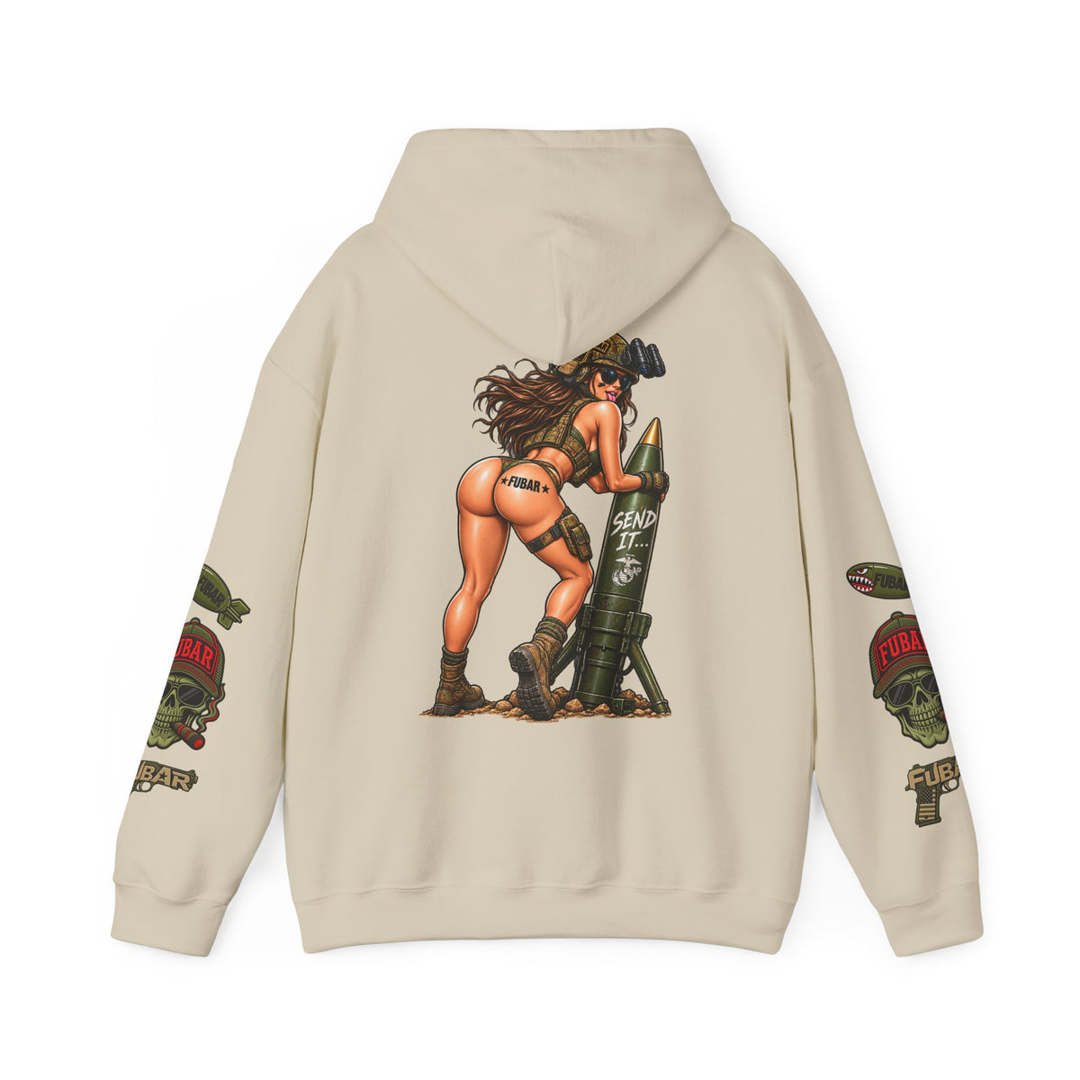 FUBAR Fashion Hoodie — Pin-Up Bomber Girl Graphic Pullover
