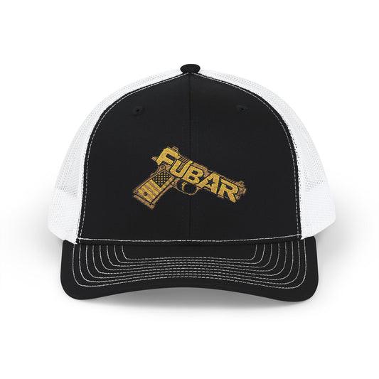 Richardson Trucker Hat –Gun Graphic Snapback Cap (Embroidered)