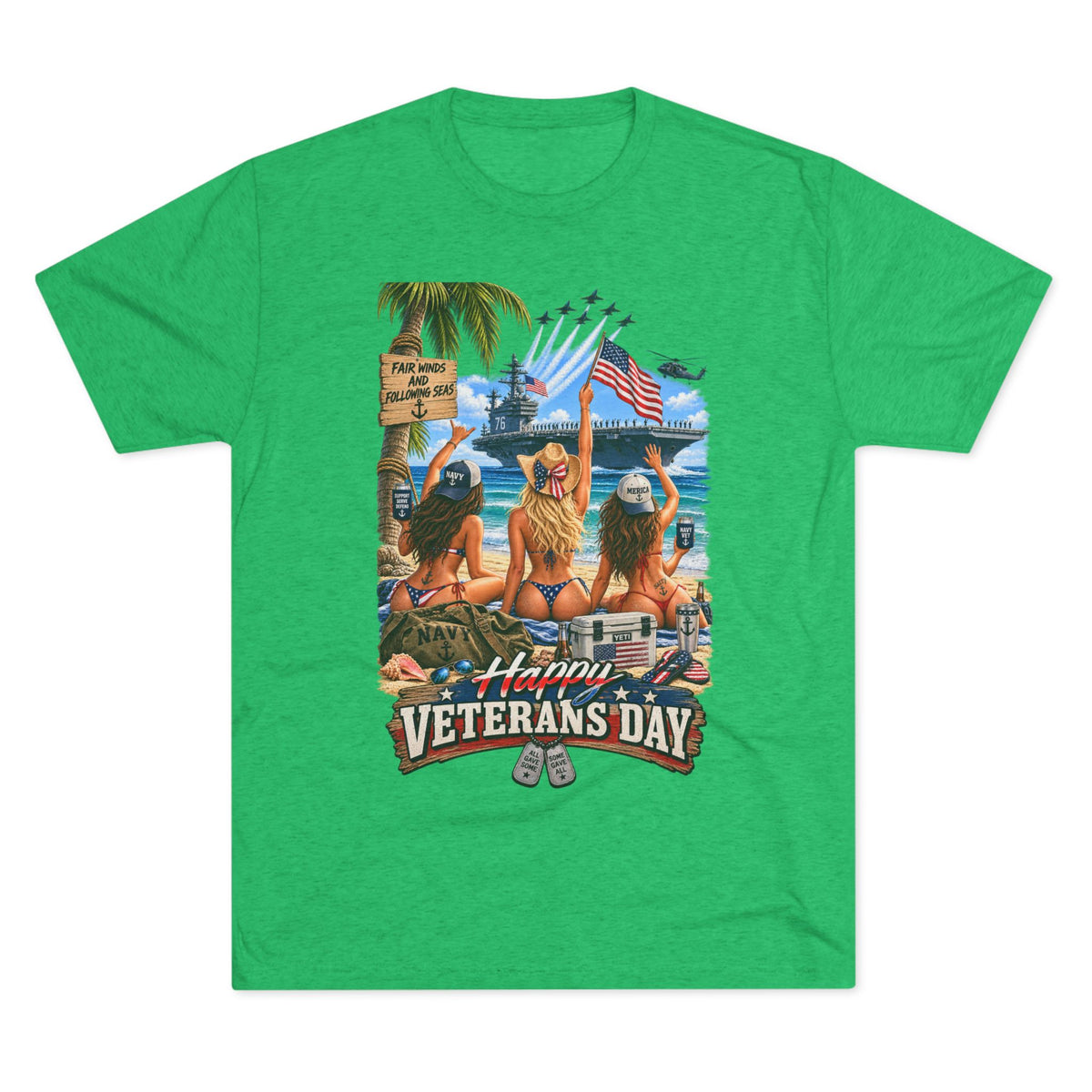 Veterans Day Beach Party T-Shirt (Ship)