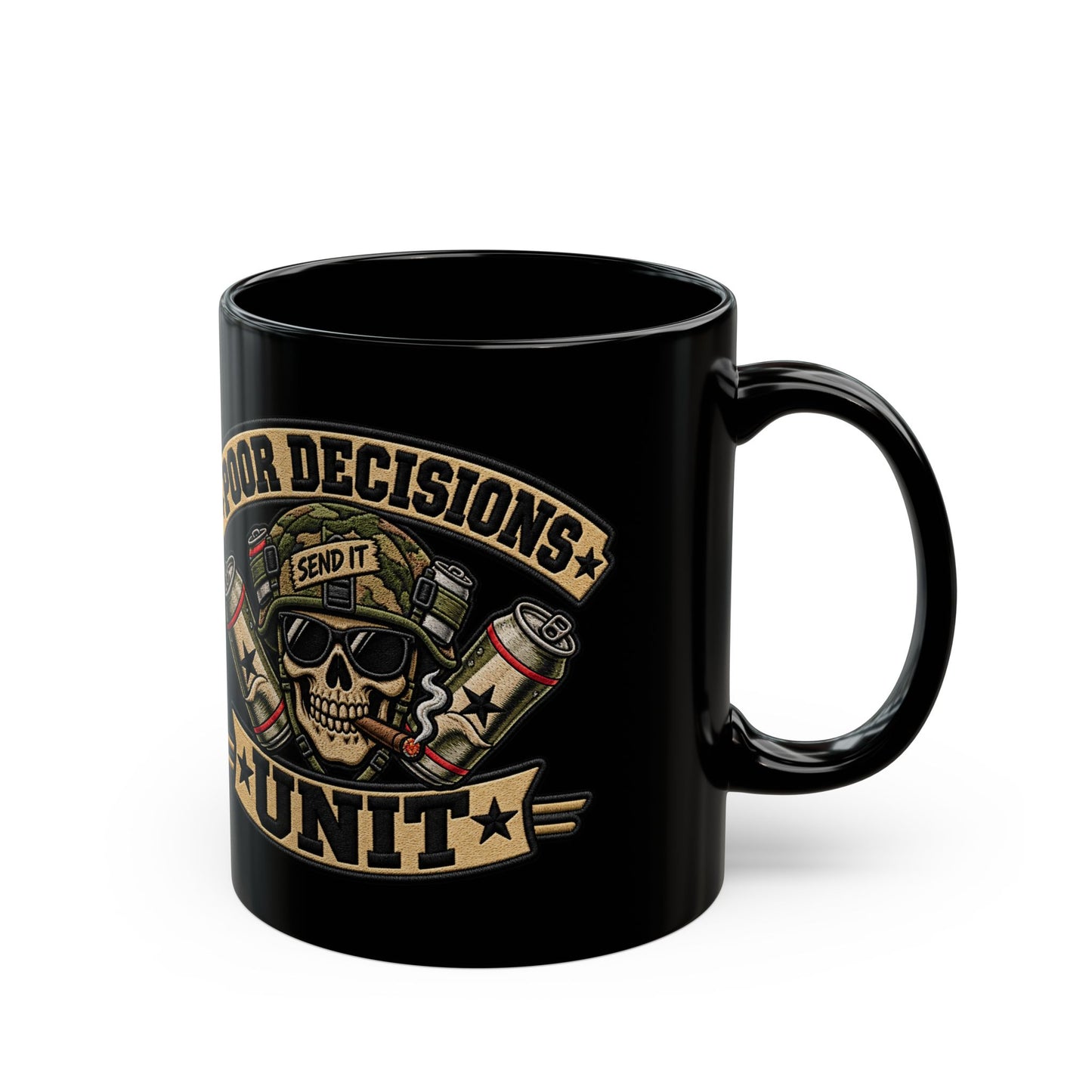 Poor Decisions Unit Black Ceramic Mug (11oz & 15oz)