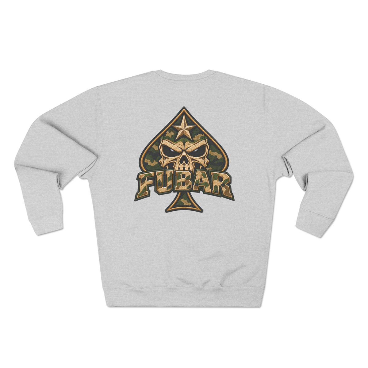 FUBAR Graphic Crewneck Sweatshirt — Tactical Skull & Crosshair Design