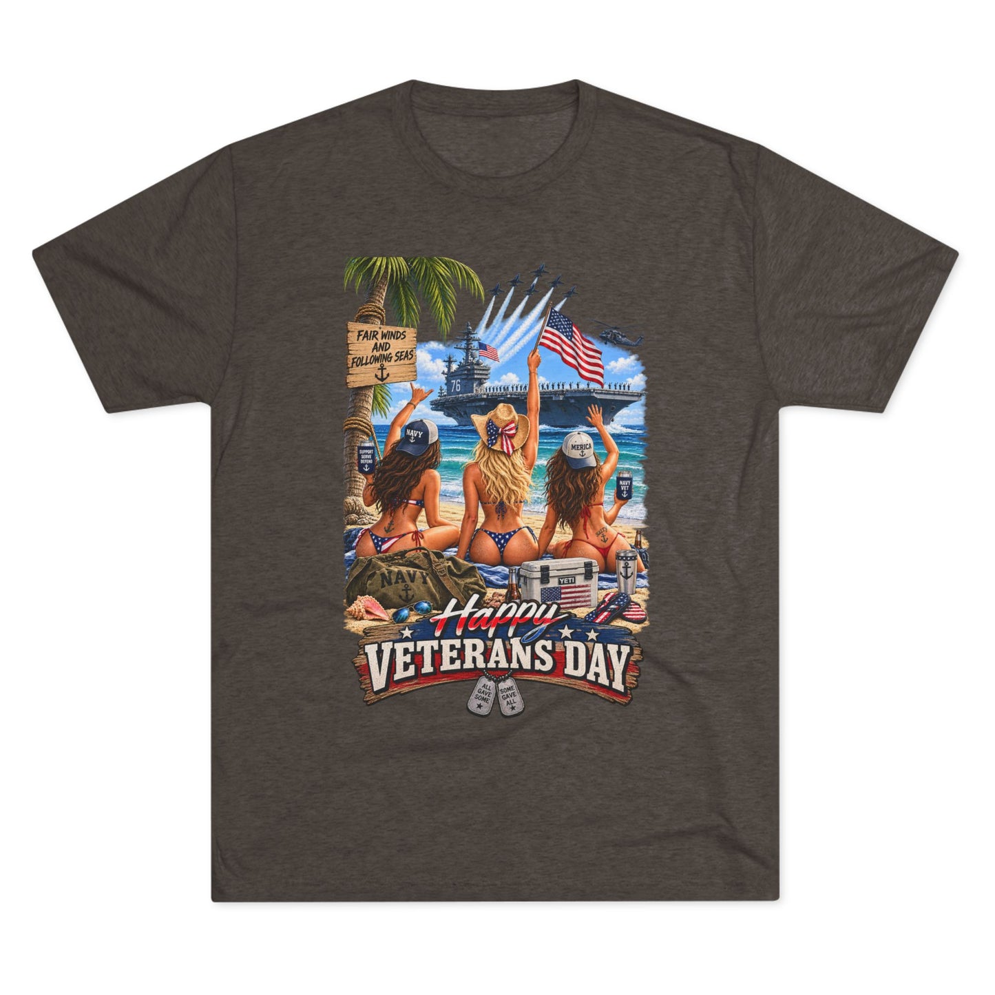 Veterans Day Beach Party T-Shirt (Ship)