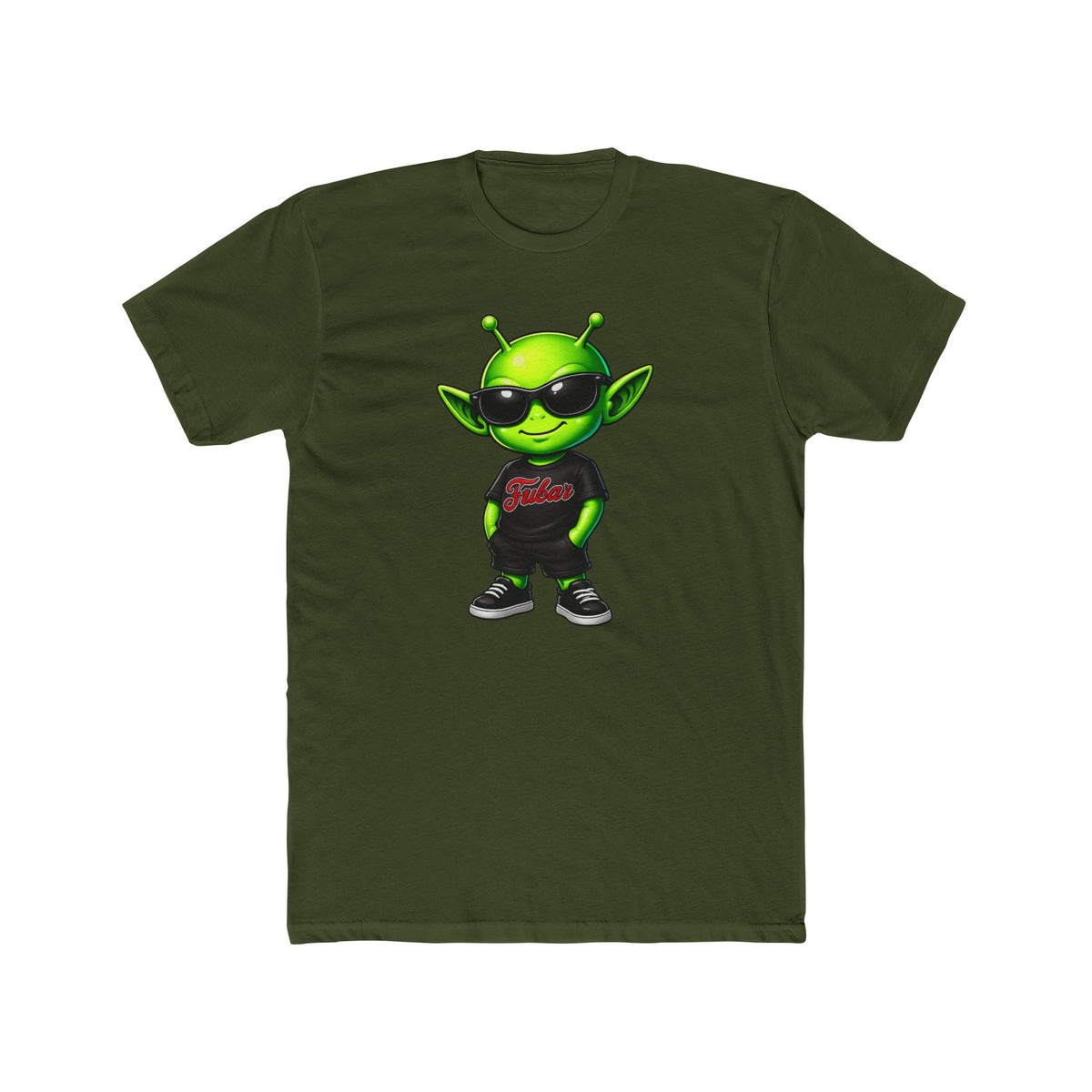 Alien Graphic Tee — Cool Green Alien Tee (Cotton)