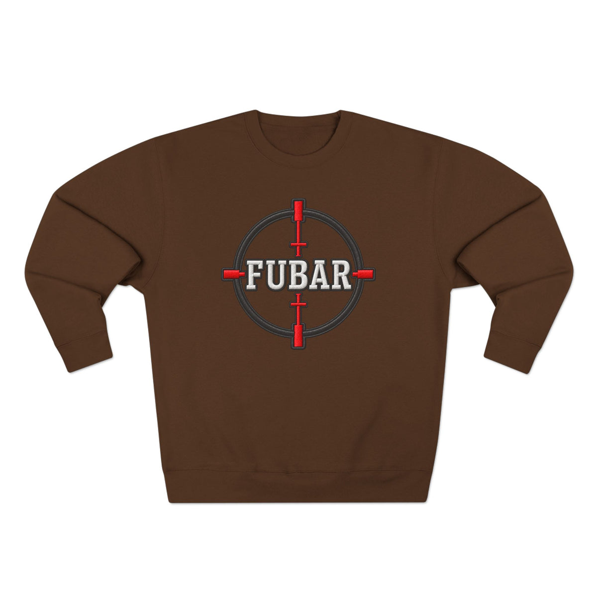 FUBAR Graphic Crewneck Sweatshirt — Tactical Skull & Crosshair Design