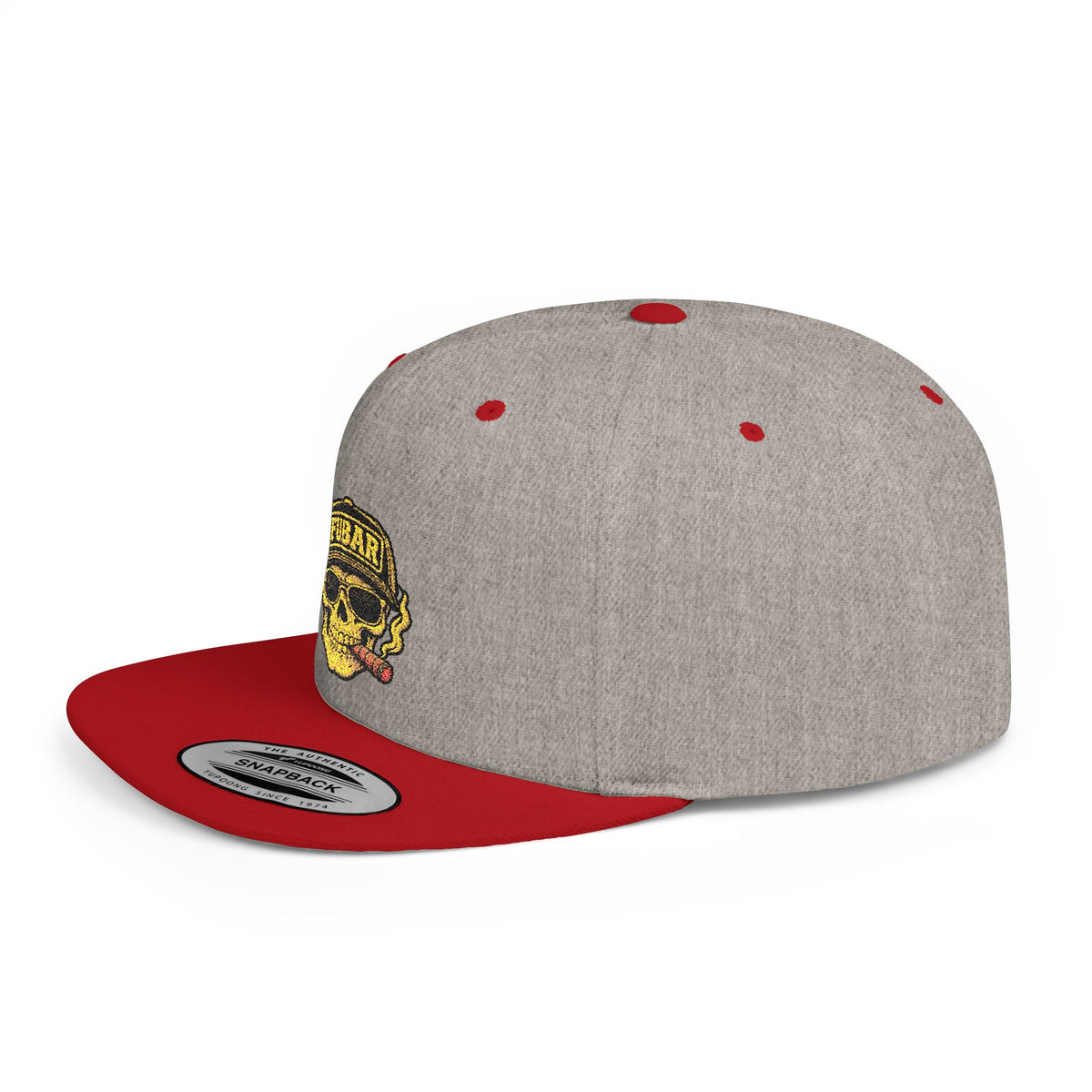 FUBAR Skull Snapback Hat - Flat Bill Embroidered Cap