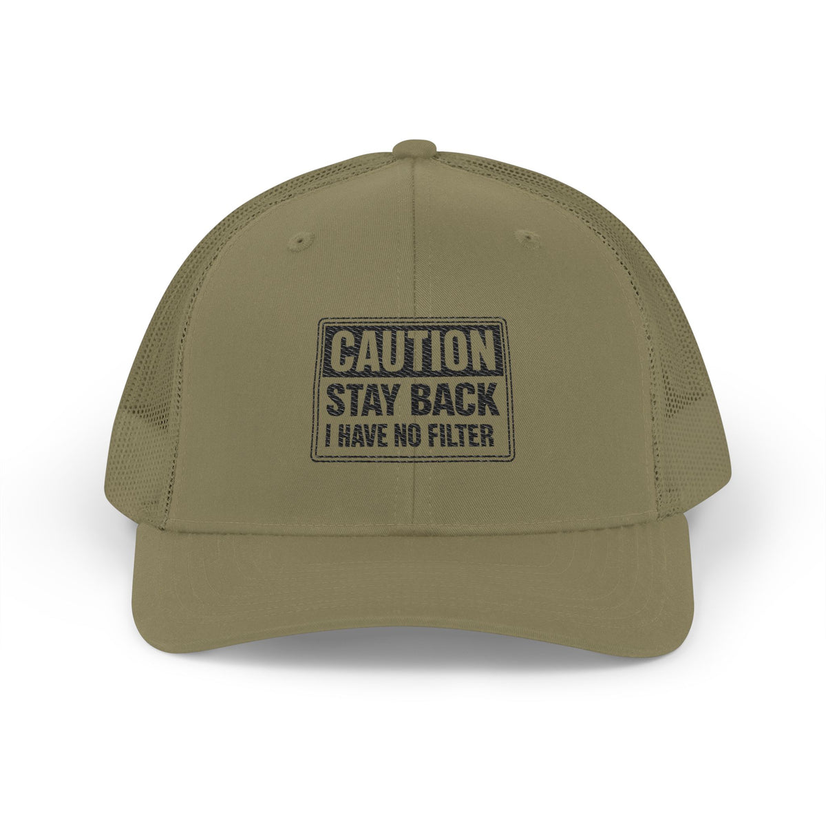 Richardson Trucker Cap — "Caution: Stay Back I Have No Filter" (Embroidered)
