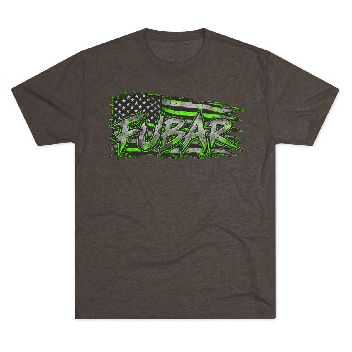 Distressed American Flag & Neon Green Script