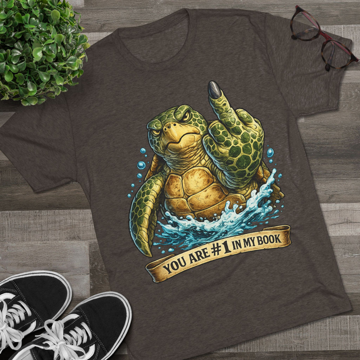 Sea Turtle Middle Finger Graphic Tee — "You Are #1 in My Book"