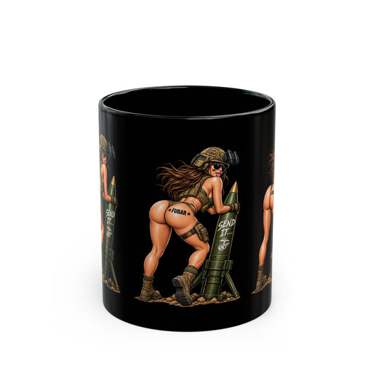 'Send It' Military Bombshell Coffee Cup (11oz & 15oz)