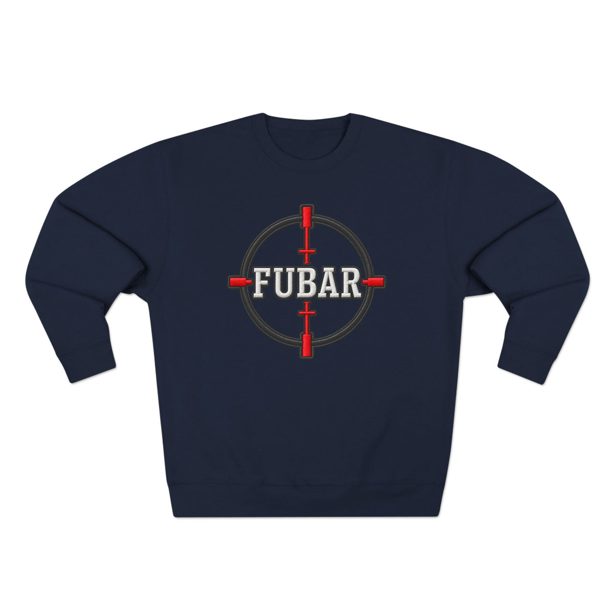 FUBAR Graphic Crewneck Sweatshirt — Tactical Skull & Crosshair Design