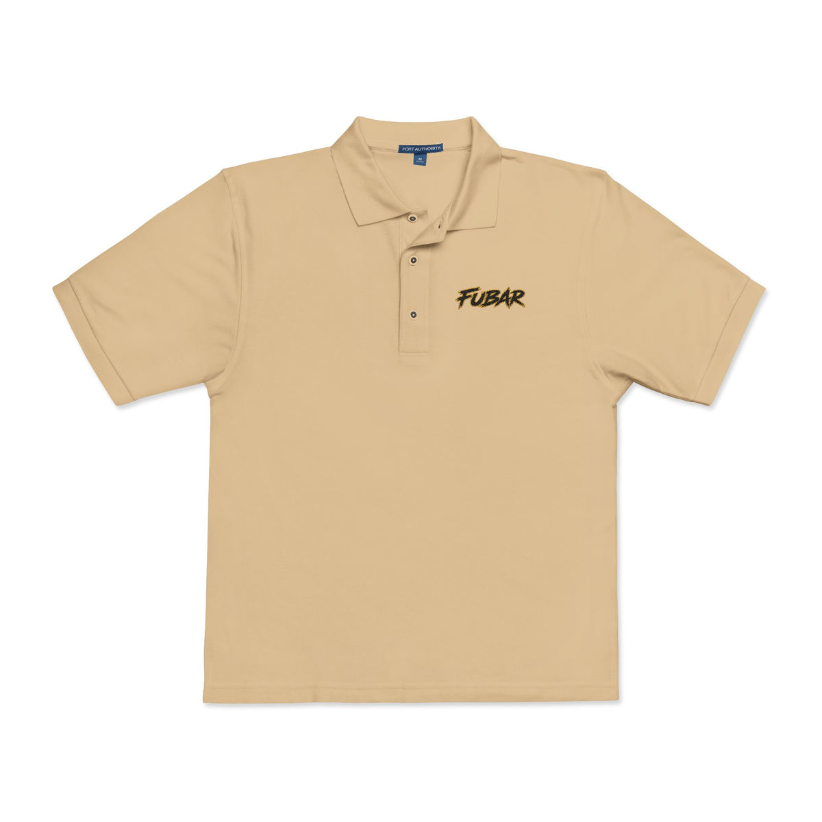 Embroidered 'FUBAR' Polo Shirt — Blank Sleeves