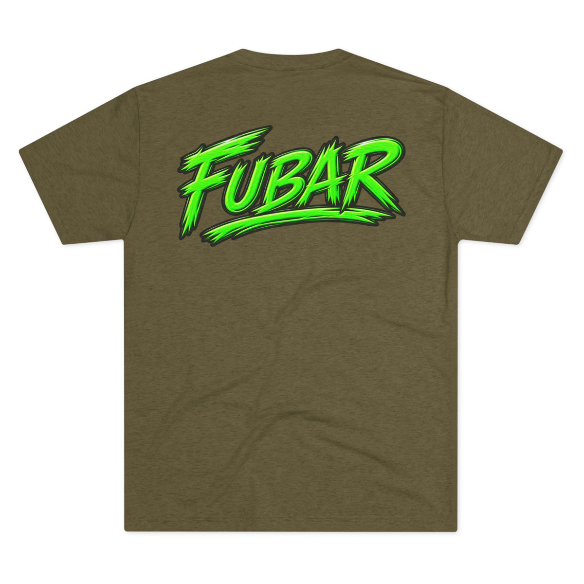 FUBAR Halloween Skull Tee — Neon Green Witch & Jack-o'-Lantern