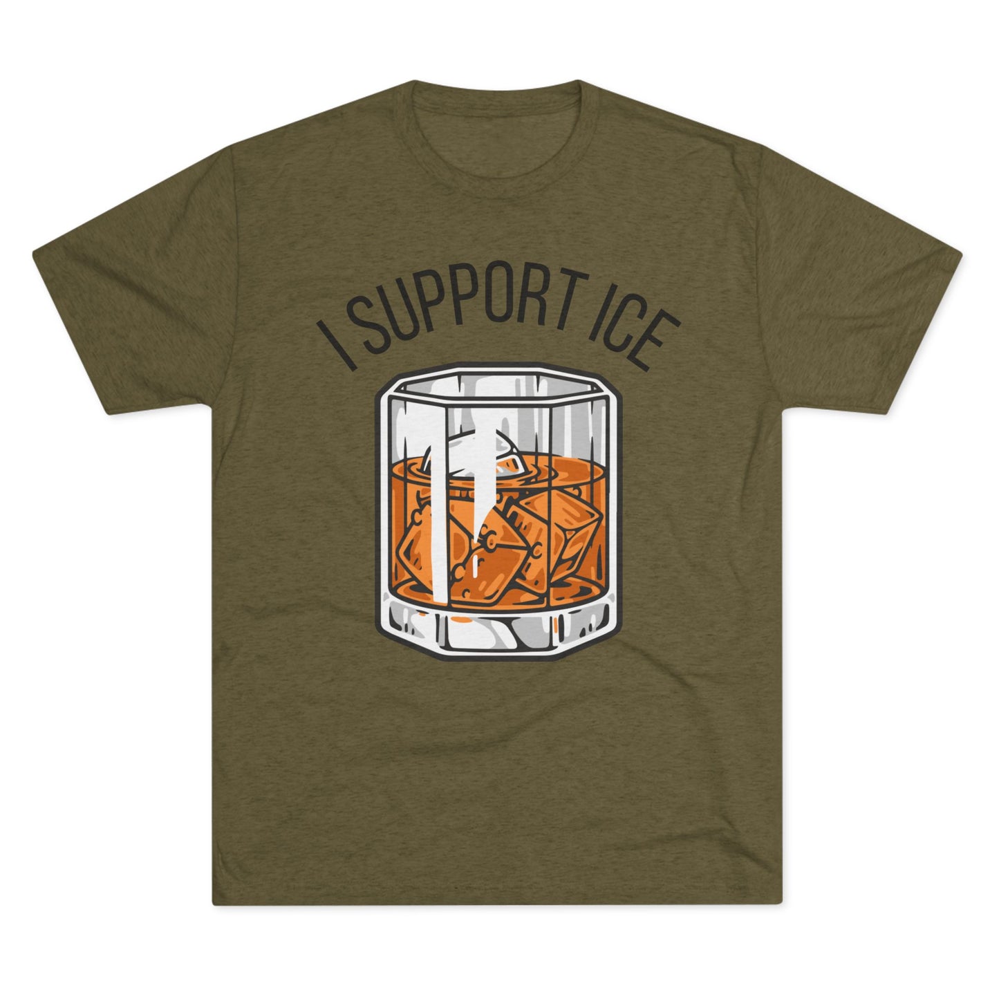 Support Ice Whiskey T-Shirt — I.C.E. Bar Glass Cocktail Tee