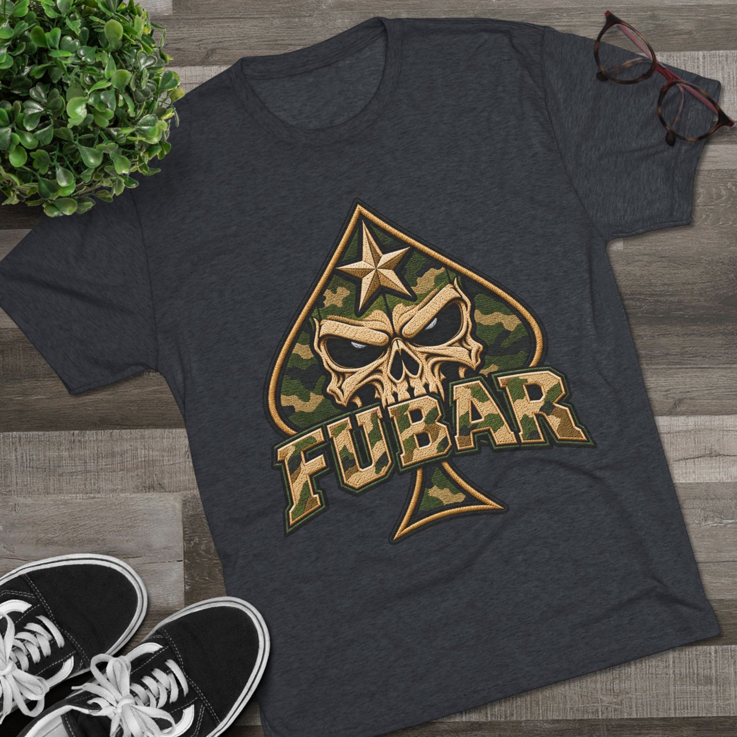 Military Ace Spade Graphic Shirt