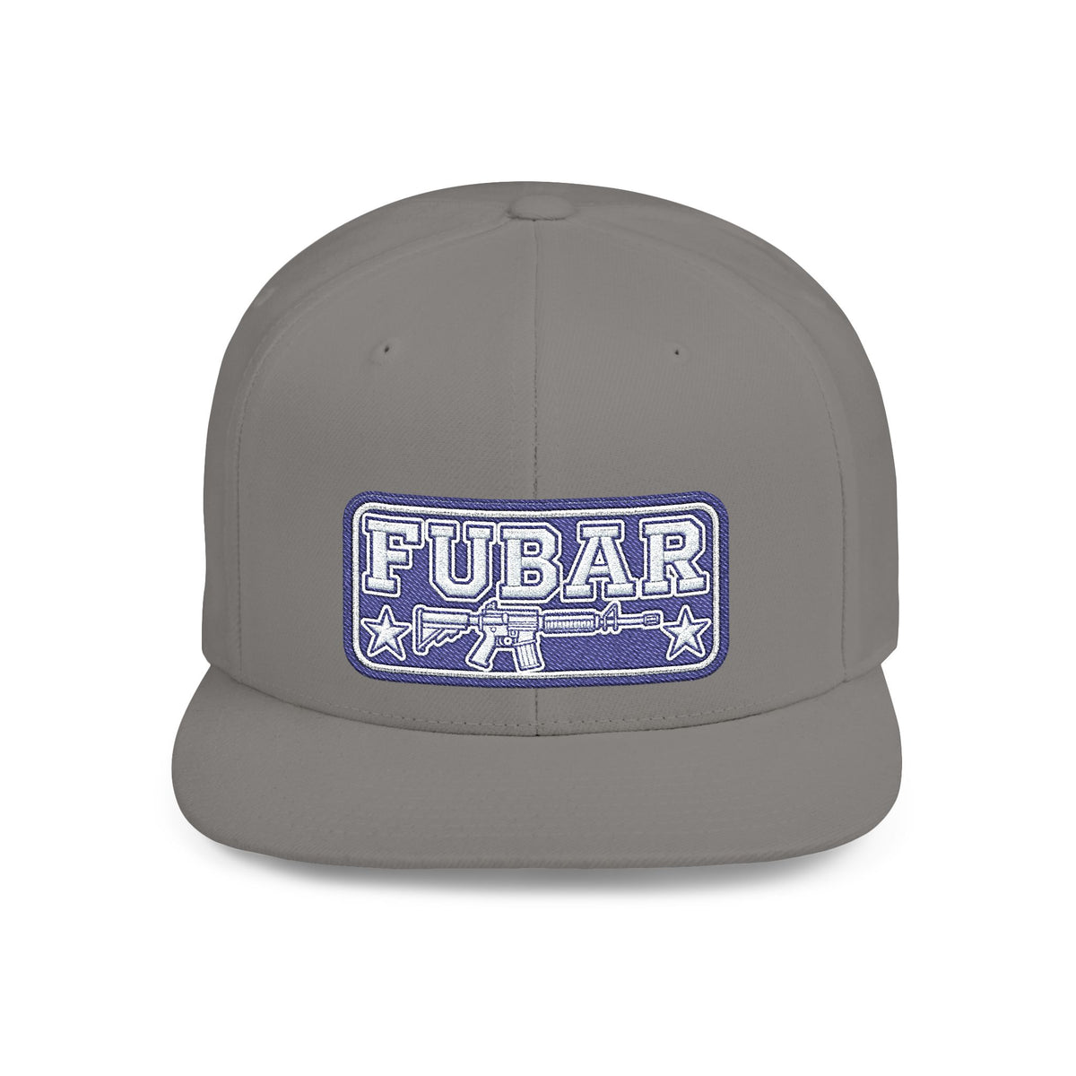 FUBAR Flat Bill Snapback Hat — Retro Embroidered Logo Cap