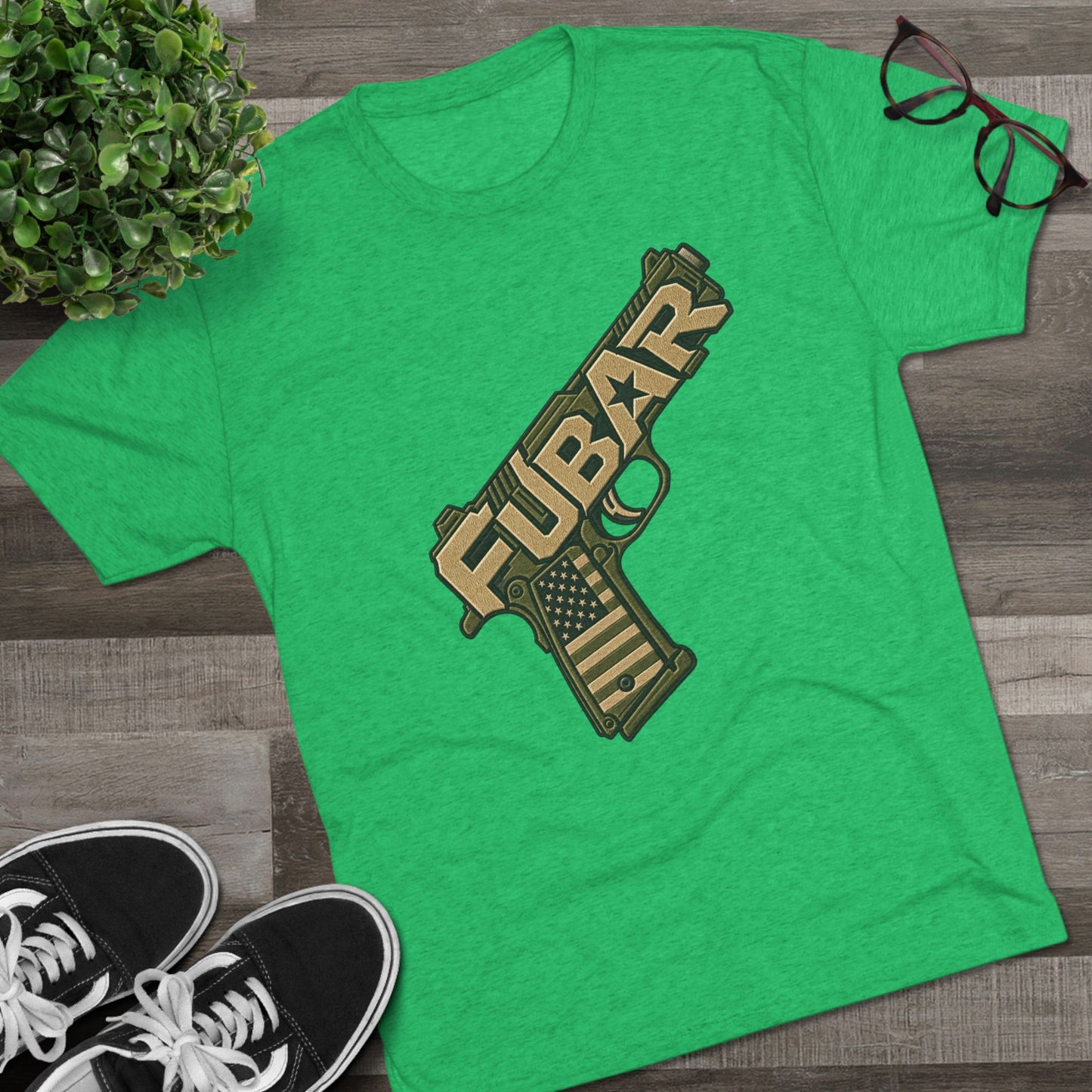 Fubar Military Flag Pistol Design Shirt