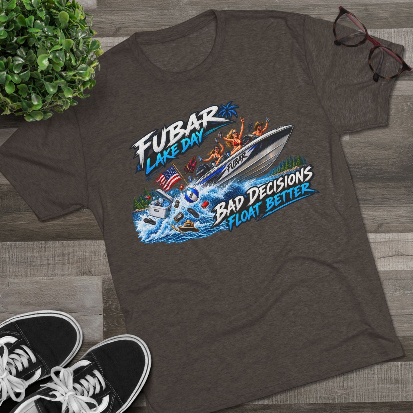 FUBAR Lake Day T‑Shirt — "Bad Decisions Float Better"