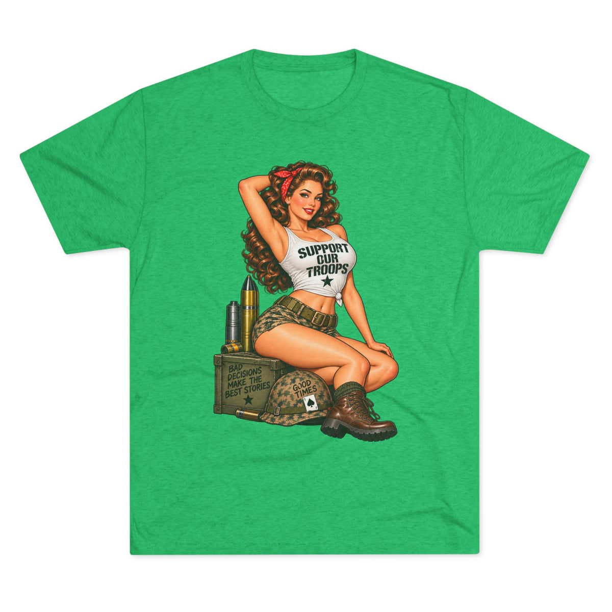 Support Our Troops Pinup T‑Shirt