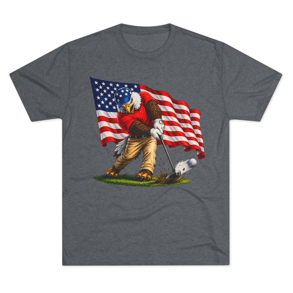 Eagle Swinging with American Flag