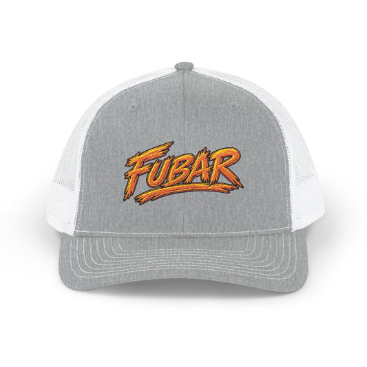 Richardson Trucker Cap — FUBAR Flame Logo Snapback (Embroidered)