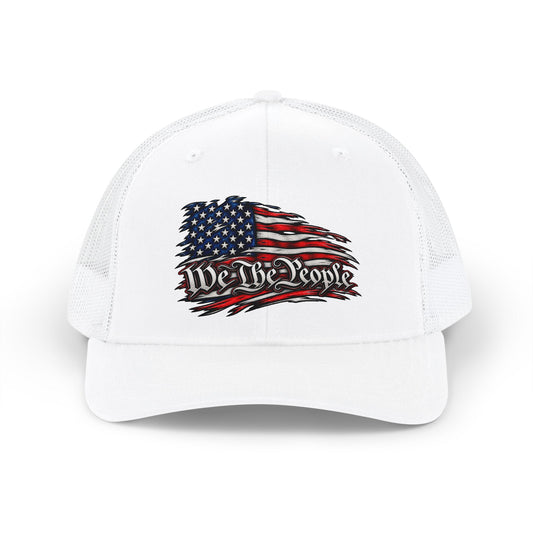 We The People American Flag Trucker Cap (Direct-To-Film, Curved-Visor))