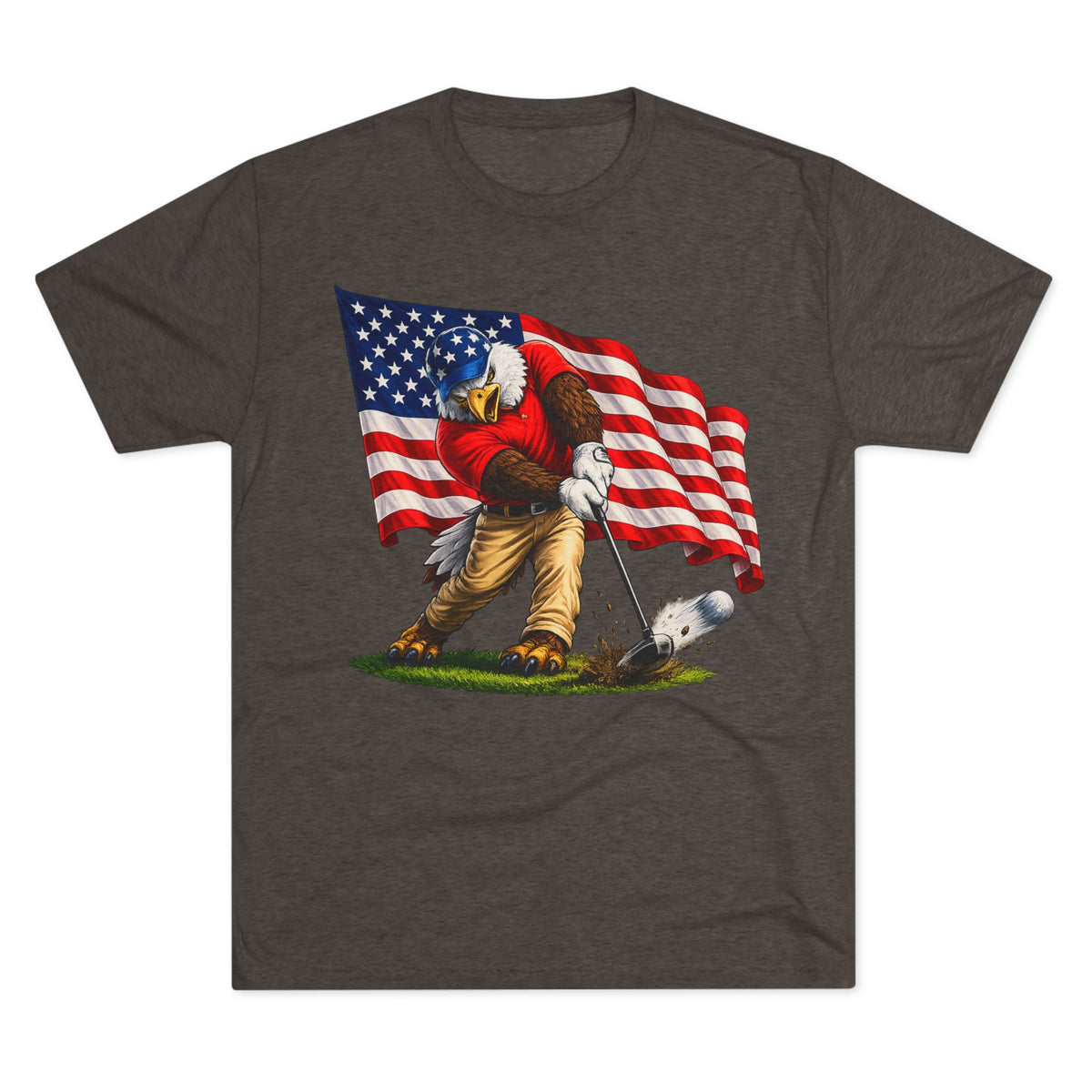 Eagle Swinging with American Flag