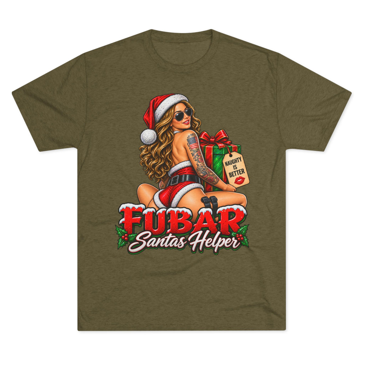 “FUBAR Santa’s Helper” Holiday Pinup Graphic T-Shirt