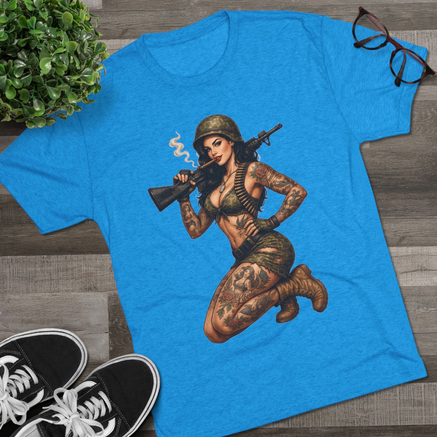 Tattooed Pin-Up Soldier (T-Shirt)